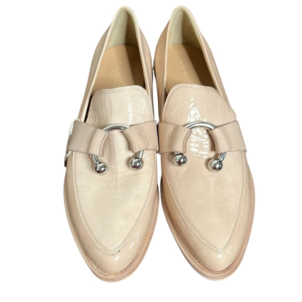 NWOB Vic Matie Slip On Patent Leather Loafers Horsehoe Buckle size 39.5 Preppy